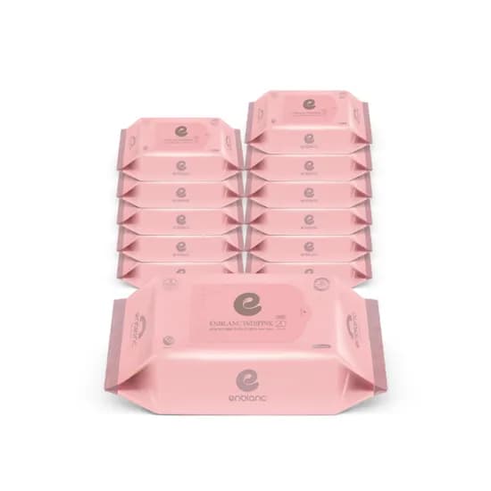 앙블랑 물티슈 세이프 휴대리필, 인디핑크, 20매, 63gsm, 12팩
