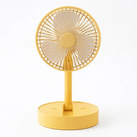 윈디제로2 접이식 무선 탁상용 선풍기, 옐로우, 1개