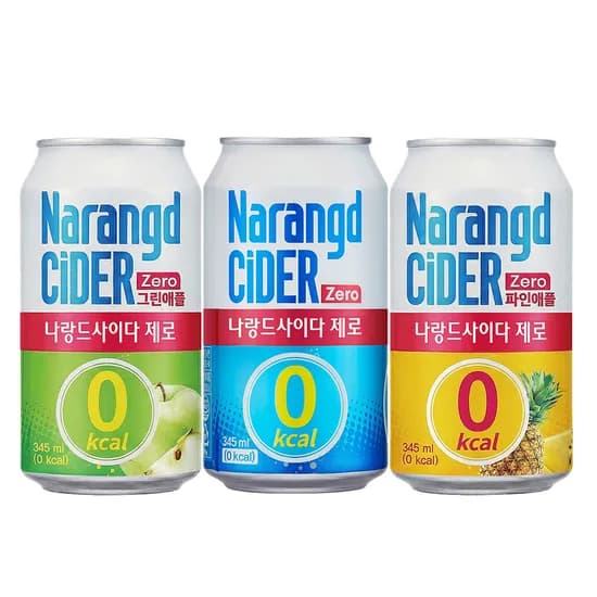 동아오츠카 나랑드사이다 제로, 그린애플, 345ml, 24개