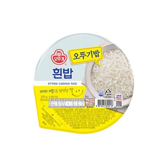 오뚜기밥 흰밥, 210g, 12개
