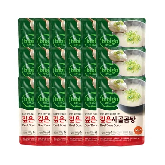 비비고 깊은사골곰탕, 500g, 18봉