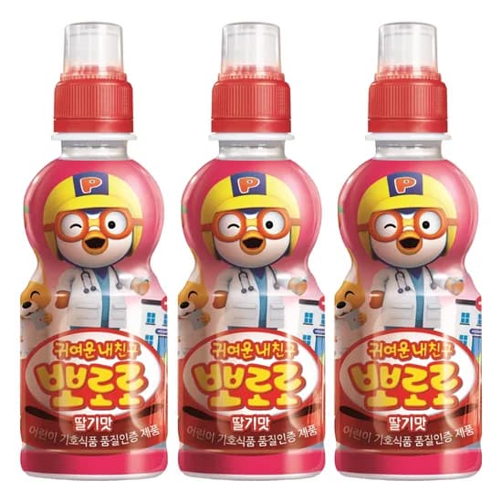팔도 뽀로로 음료, 딸기맛, 235ml, 24개