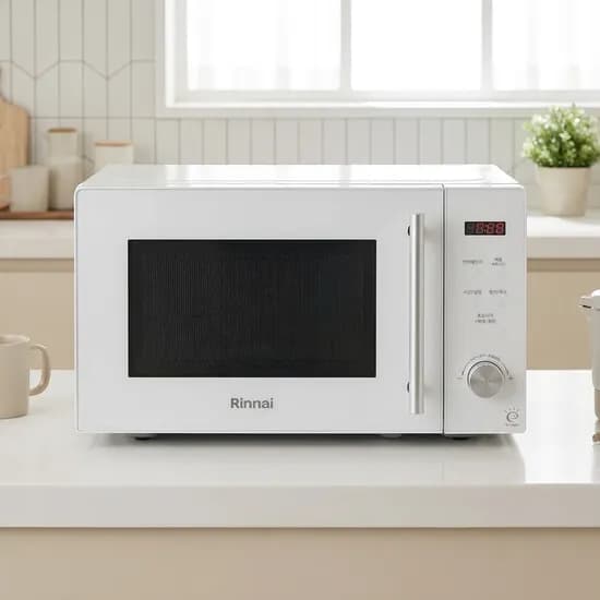 린나이 전자레인지 RMW-R20W 20L 버튼식 다이얼 레트로 화이트 1개