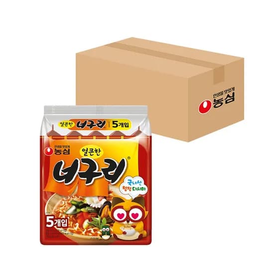 농심 얼큰한 너구리, 120g, 5개입, 8개