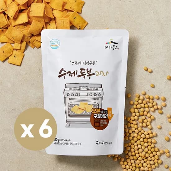 미가푸드 수제두부 두부과자, 110g, 6개