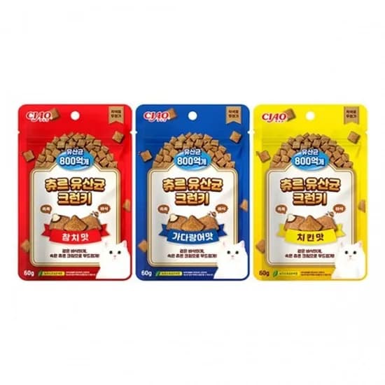 이나바 챠오 츄르 유산균 크런키, 참치맛, 60g, 1개