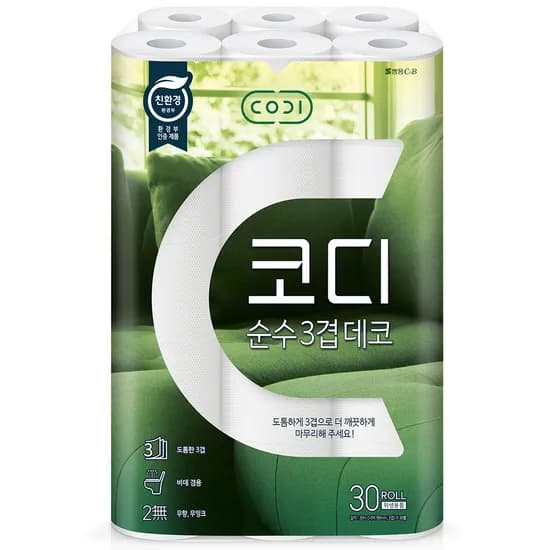 코디 순수 3겹 데코 30m 30롤 1개