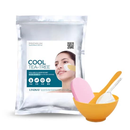 린제이 홈에스테틱 세트, 쿨 티트리 모델링팩 1kg + 팩볼 + 스파츌라 + 계량컵 + 해면, 1세트