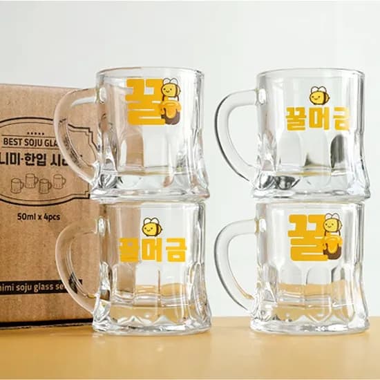 달다달어 마이알콜 소주잔세트, 꽃, 4p, 1개