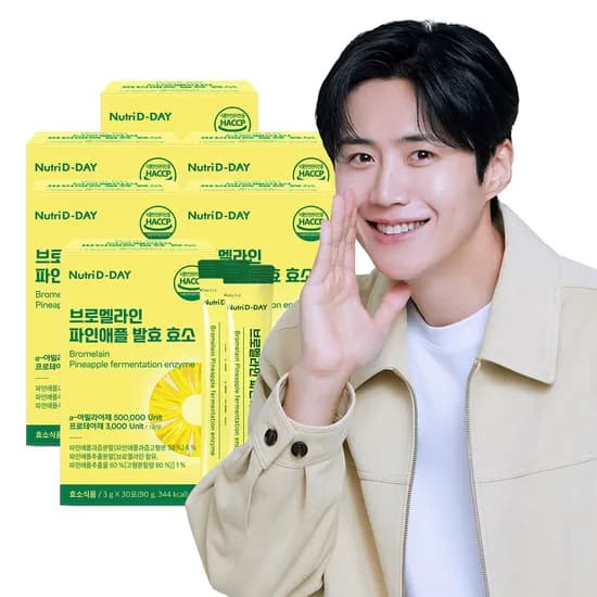 뉴트리디데이 브로멜라인 파인애플 발효 효소, 3g, 30포, 6개