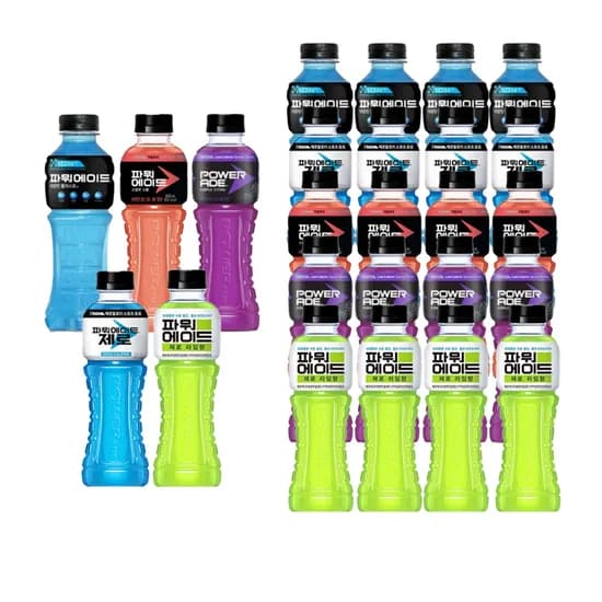파워에이드 5종 마운틴 퍼플 스칼렛 제로 라임 600ml 20개