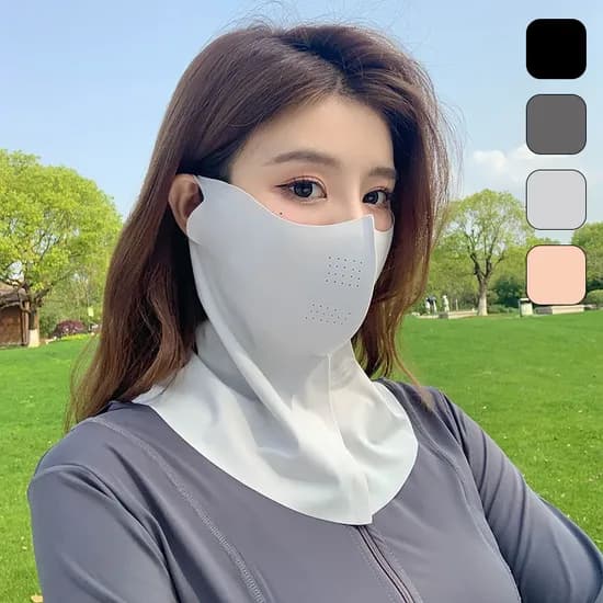 쿨링 자외선차단 마스크 풀커버 얼굴 햇빛가리개, 블랙+다크그레이+연그레이+핑크, 4개, 1세트