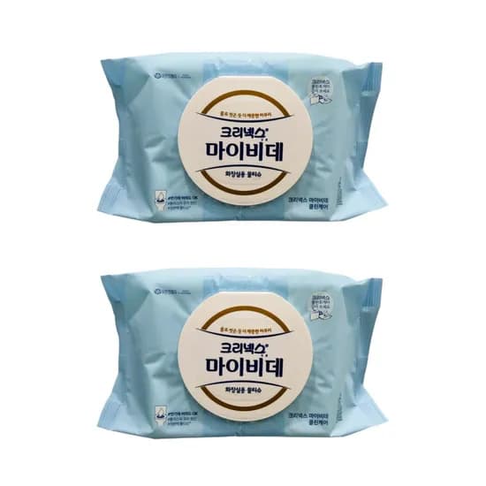 크리넥스 마이비데 클린케어 캡형 화장실용 물티슈 60매입 2개