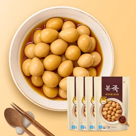 본죽 메추리알 장조림, 1kg, 4팩