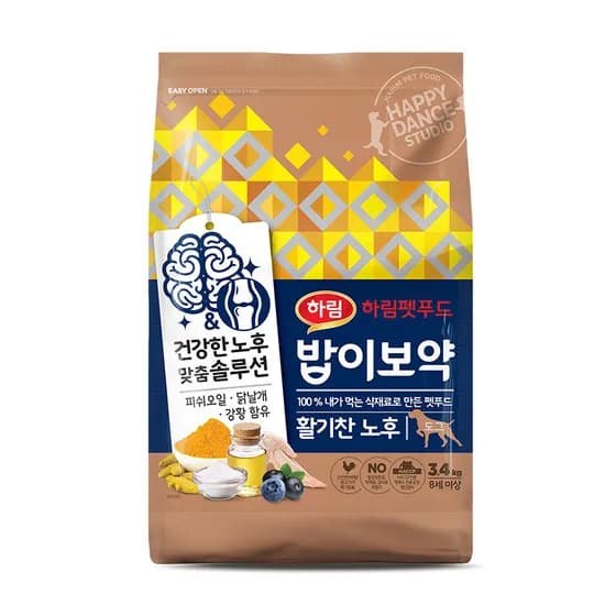 하림펫푸드 밥이보약 활기찬 노후, 도그(강아지용), 3.4kg, 1개