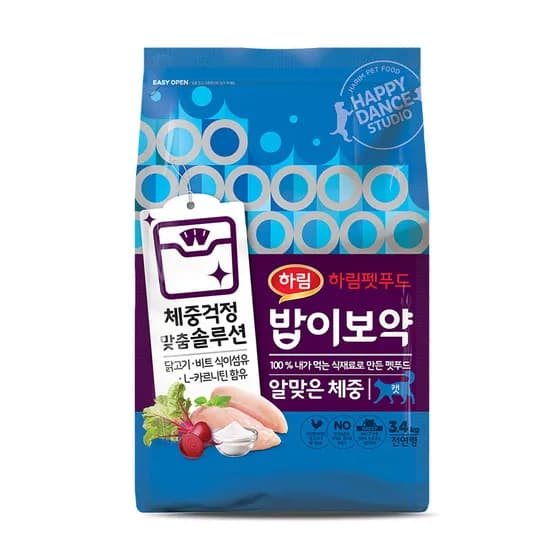 하림펫푸드 밥이보약 CAT 알맞은 체중, 닭, 3.4kg, 1개
