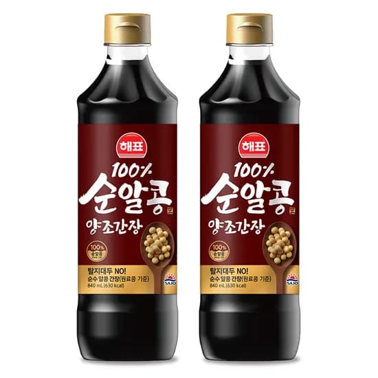 해표 순알콩 양조간장, 840ml, 2개