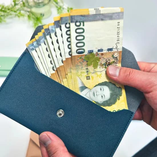 생활체크인 가죽 용돈 봉투, 버건디, 2개 + 메세지 카드, 2개