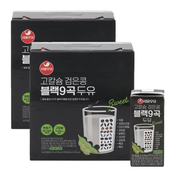 서울우유 고칼슘 검은콩 블랙9곡 두유 190ml 16개입