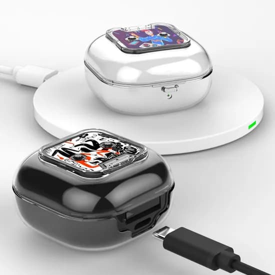 갤럭시 버즈 라이브 클리어 키링 케이스, 버즈라이브(플러스,프로,FE), 투명, 1개