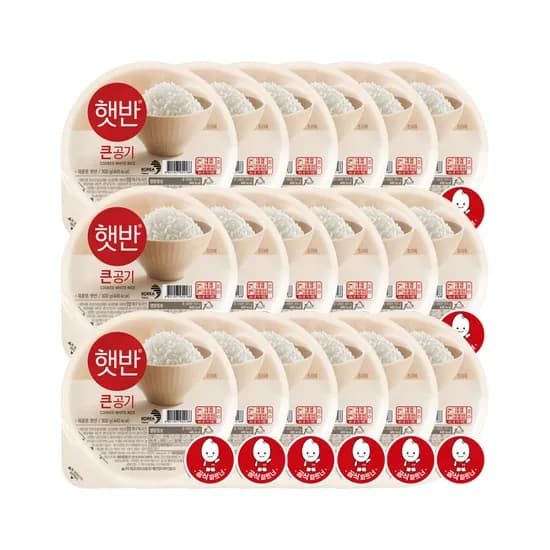CJ제일제당 햇반 백미 큰공기, 300g, 18개