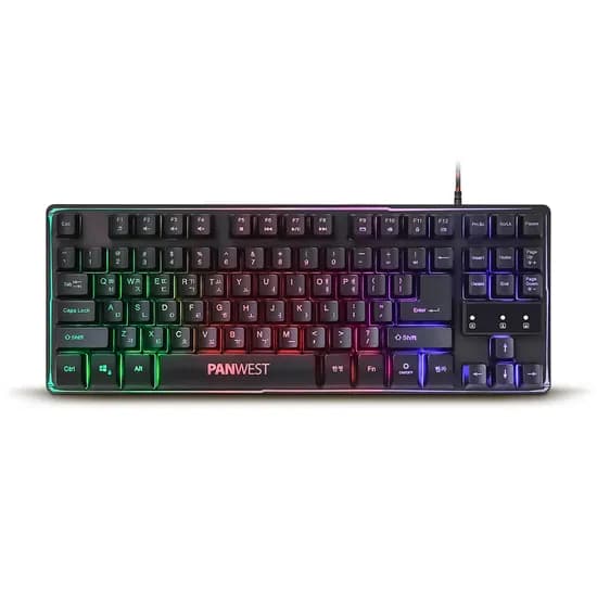 PANWEST GK45 TKL 멤브레인 게이밍 키보드, 블랙, 1개