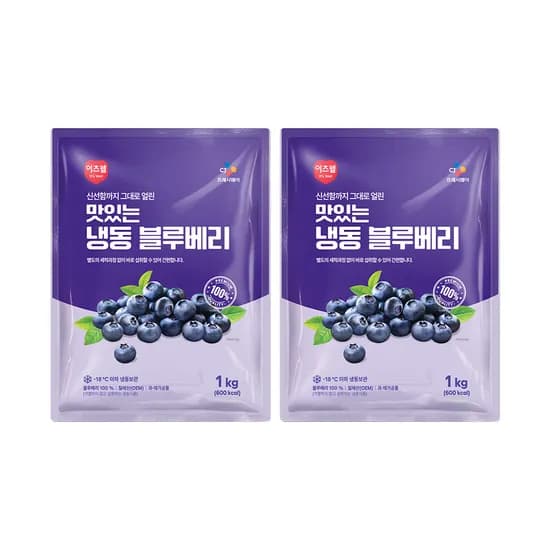 이츠웰 맛있는 냉동 블루베리, 1kg, 2개