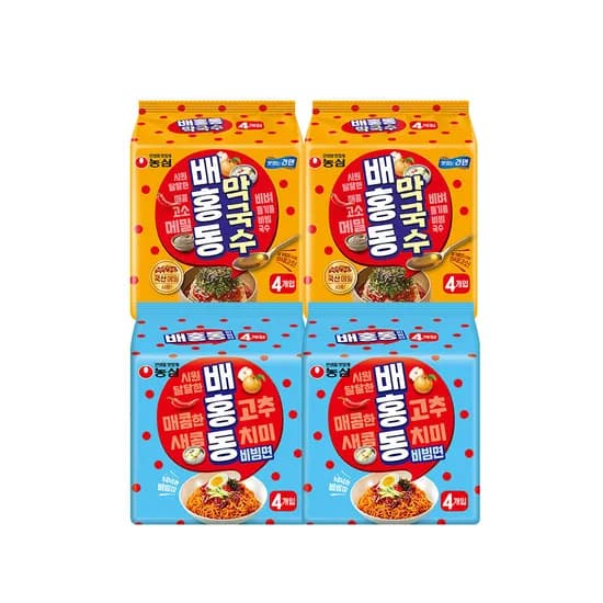 농심 배홍동비빔면, 114g, 8개 + 배홍동 막국수, 137g, 8개