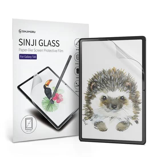 신지모루 갤럭시탭 저반사 종이질감 액정보호필름 S9FE Plus S9 Plus S8 Plus S7 Plus S7FE 투명 1매 1개