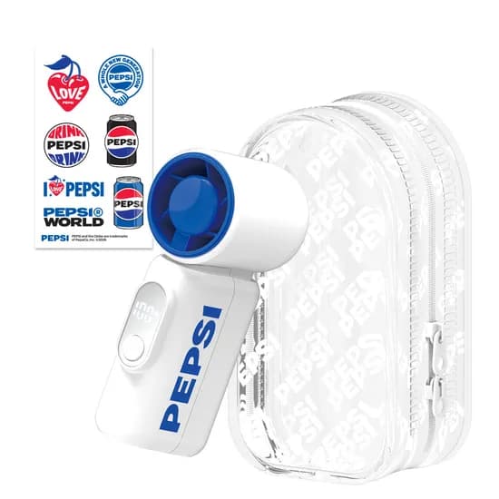 펩시 울트라 터보 미니 휴대용 손선풍기, PEP-HF101T, 화이트, DIY스티커+전용파우치 포함, 1개