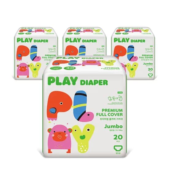 한예지 PLAY 프리미엄 풀커버 팬티 기저귀, 점보형, 15-19kg, 80매
