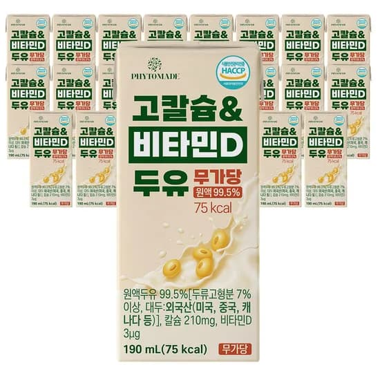 파이토메이드 고칼슘 비타민D 두유 무가당, 190ml, 24개
