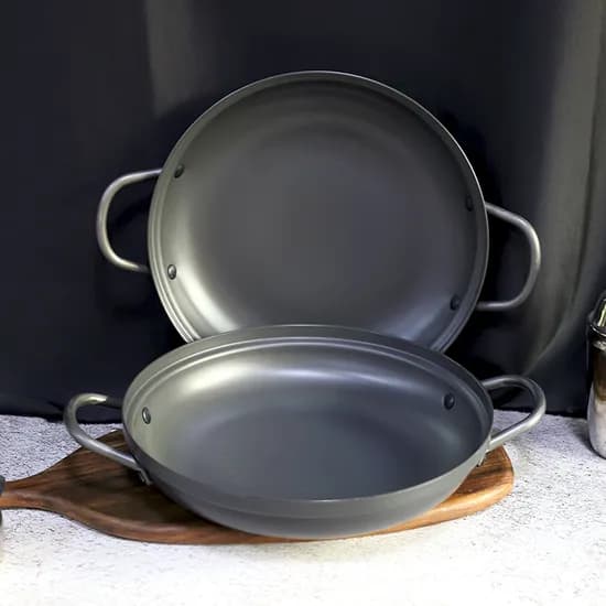 경질 낮은 전골냄비 블랙 24cm 1개