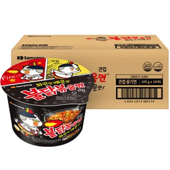 불닭볶음면 큰컵, 105g, 16개