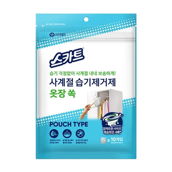 유한킴벌리 스카트 사계절 습기제거제 옷장 쏙, 30g, 10개입, 1팩