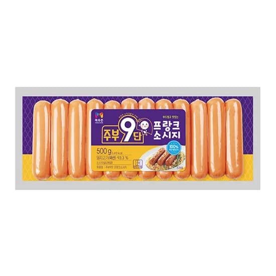 목우촌 주부9단 프랑크 소시지, 500g, 5개