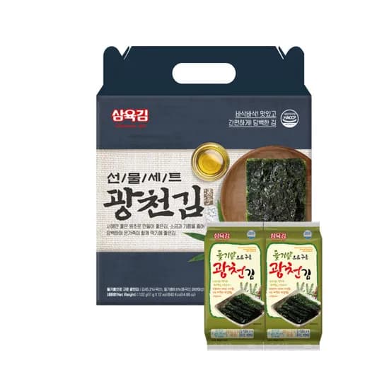 삼육김 들기름으로 구운 광천김 선물세트 3호, 11g, 12봉, 1박스