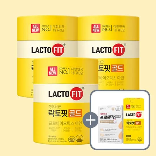 종근당건강 락토핏 골드, 120포, 3개 + 증정 락토핏 골드, 30포 + 증정 프로메가 알티지 오메가3 듀얼, 15일분