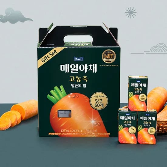 매일유업 매일야채 고농축 당근의 힘 선물세트 125ml 24팩
