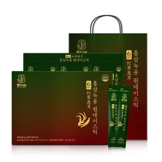 동의삼 6년근 홍삼녹용 원데이스틱, 30포, 2개