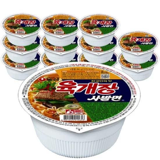 농심 육개장 사발면, 86g, 12개