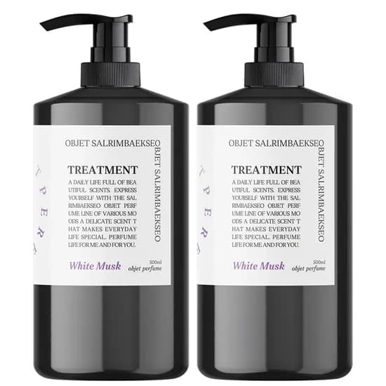 살림백서 오브제 퍼퓸 트리트먼트, 화이트머스크, 500ml, 2개