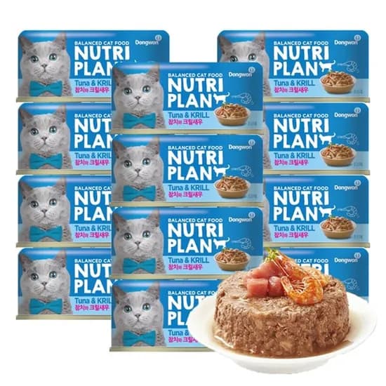 동원 뉴트리플랜 고양이 습식캔, 참치+크릴새우, 160g, 24개입, 1개