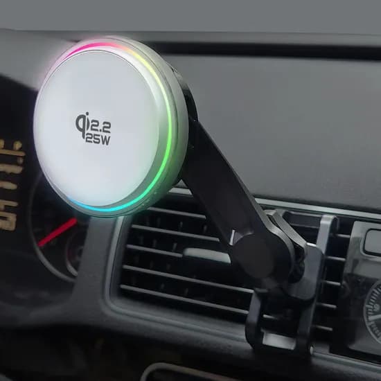 제이토리 Qi2.2 25W 맥세이프 차량용 고속 무선 충전 거치대 JT026 펠티어 냉각 터보 쿨링팬 송풍구형 화이트 1개