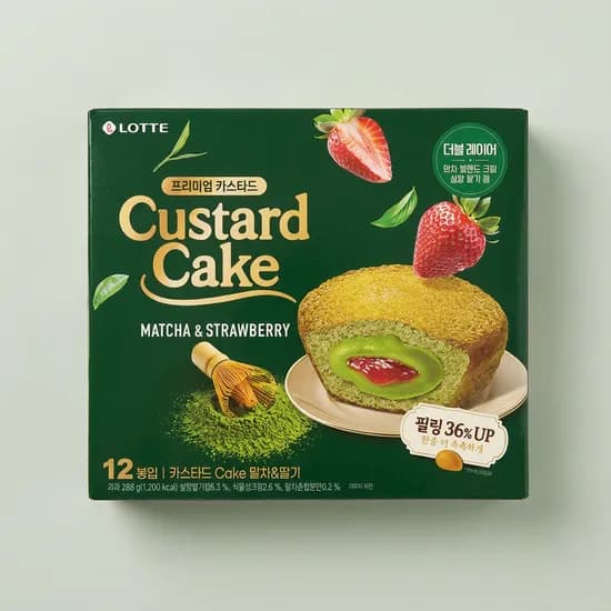 롯데 카스타드 말차&딸기 288g 1개