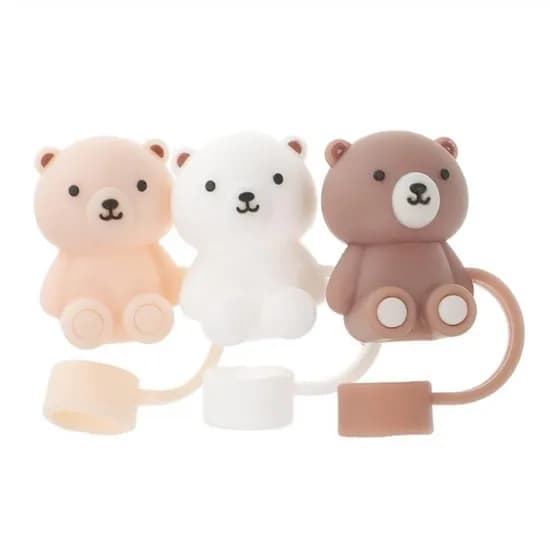 스탠리 호환 텀블러 빨대 마개, 10mm, 베이지+브라운+화이트, 3종세트, 1세트