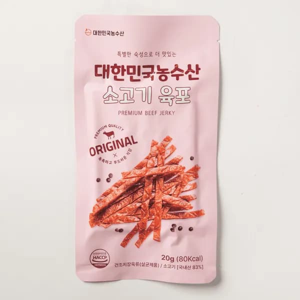 대한민국농수산 깊은 풍미의 소고기 육포 오리지널맛 20g 10개
