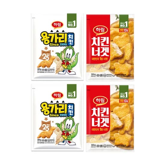 하림 용가리치킨, 300g, 2봉 + 치킨너겟, 300g, 2봉