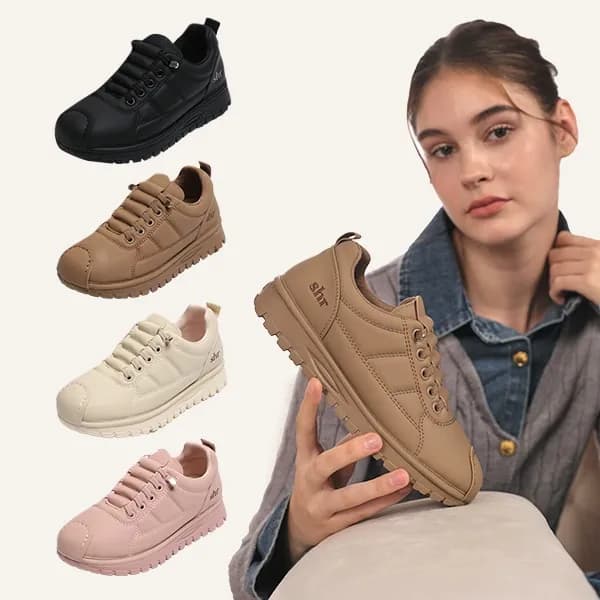 슈리오 발편한 통굽 청키솔 쿠션 키높이 스니커즈 베이지 240mm