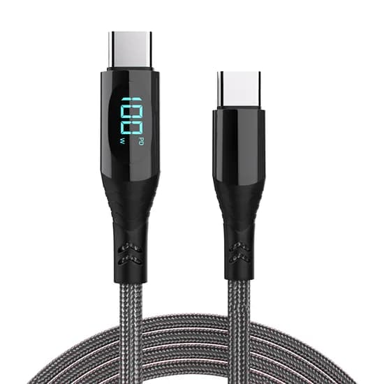 굿밸류 디스플레이 C to C PD 100W 초고속 충전케이블, 블랙, 2m, 1개